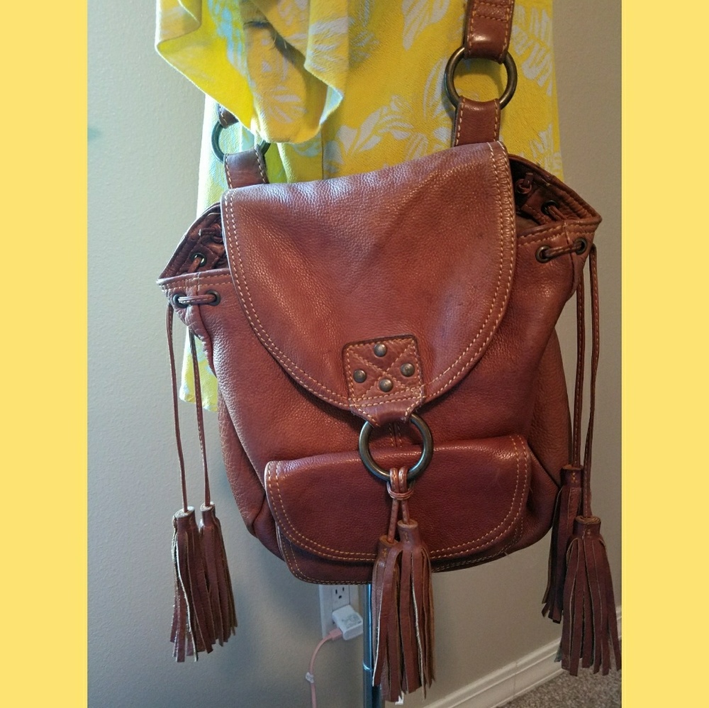 Vintage Wilson's Leather tassel bag